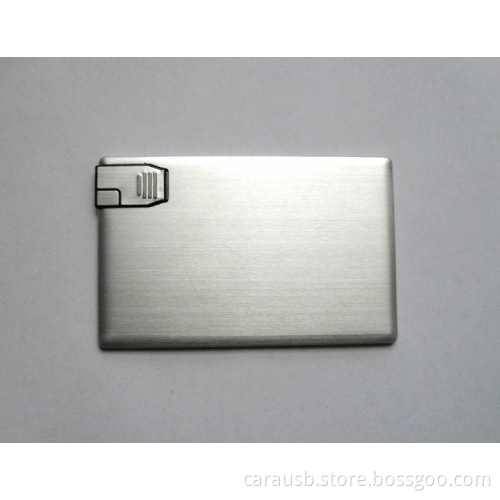 CaraUSB personalized Aluminum metal bank card type Usb flash disk custom drawing card chip can be printed Logo